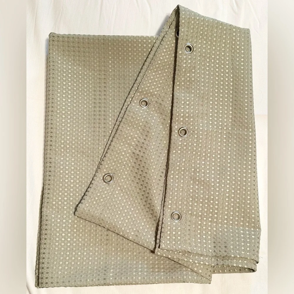 Luxury Hotel Collection Sage Green Fabric Shower Curtain Metal Grommets 72 x 72